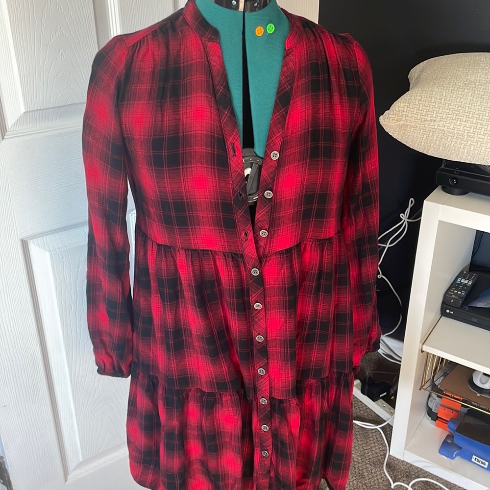 Red plaid dress